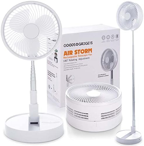 60 Pieces Portable Pedestal Fan - Foldaway Standing Fan Foldable Desk Fans (with Rechargeable Battery – Assorted Colors)