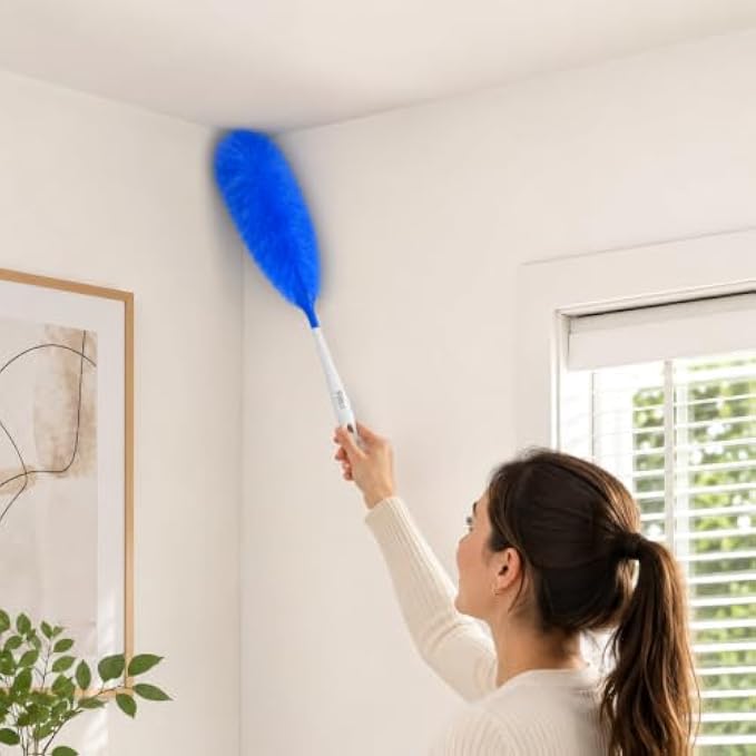 120 Pieces Microfiber Dusters with Easy-Grip Handle (Soft Dust-Trapping Fibers for Shelves – Blinds – Corners and Home Cleaning)