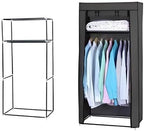 60 Pieces Closet Wardrobes (Portable – Metal Shelves – Dustproof Cover – 41.73x17.72x65.35 in – Black)