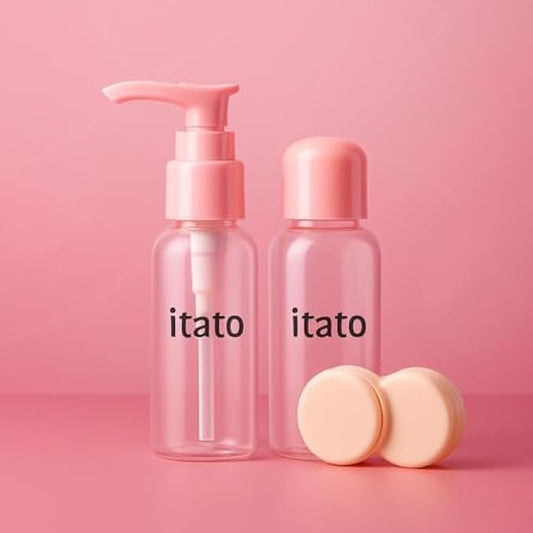 Pink Travel Bottle Set - Leakproof Refillable Silicone Toiletry Bottles for Travel Shampoo Conditioner Lotion Sunscreen