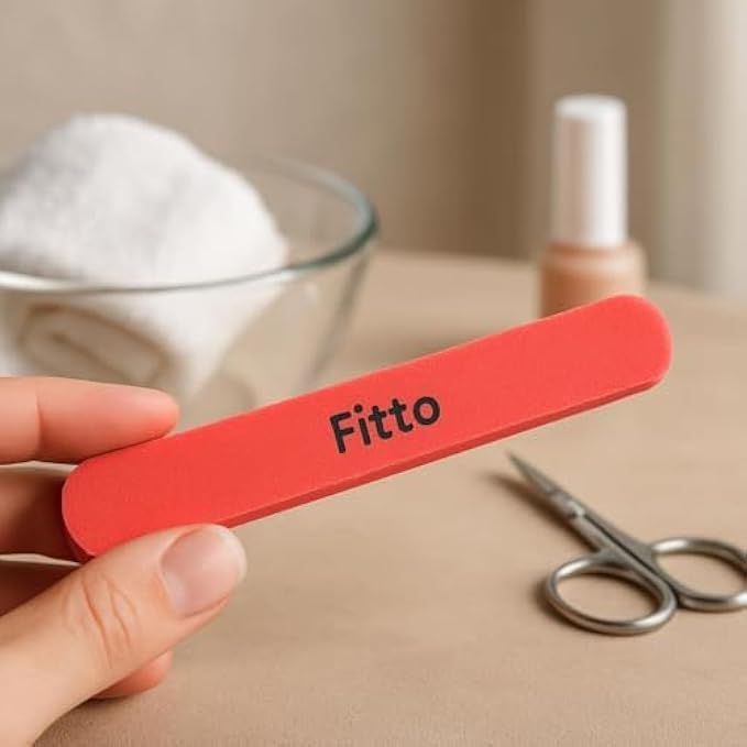Red Nail Filer Emery Board Nail File for Manicure & Pedicure, Portable Double-Sided Nail Buffer
