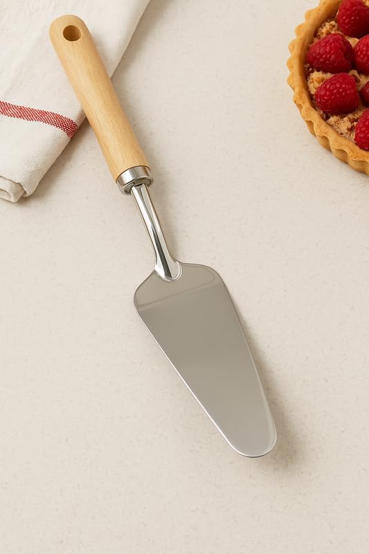Stainless Steel Cake Spoon with Ergonomic Plastic Handle for Kitchen Use