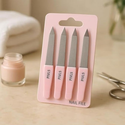 Mini Nail Filer Pack of 3 - Portable Travel Emery Boards, Double-Sided Compact Nail Files for Manicure & Toenail Care