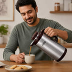 72 Pieces Stainless Steel Insulated Thermal Flasks with Handle and Pour Spout (Leak-Resistant Hot and Cold Beverage Jug for Home – Office and Travel – Silver and Dark Brown)
