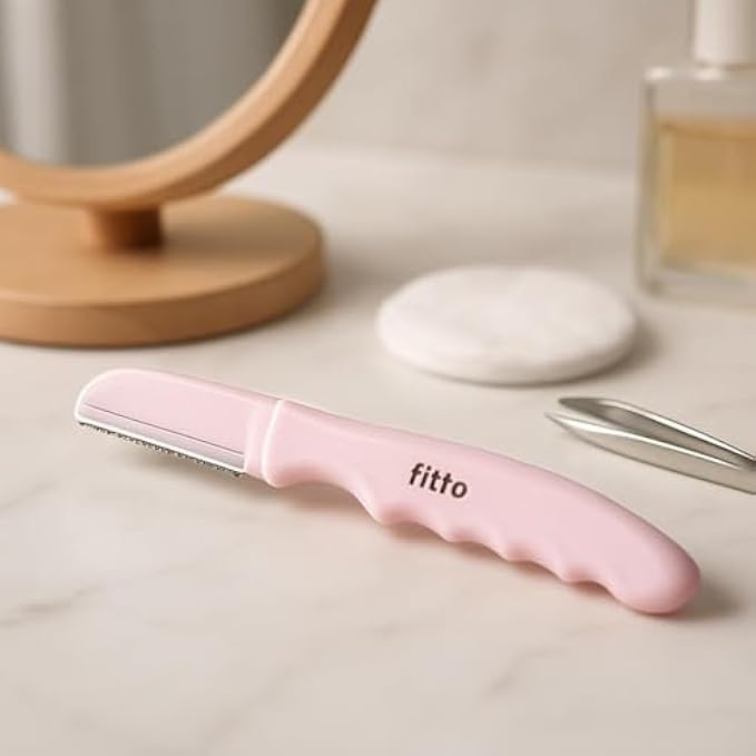 Eyebrow Razor Pink - Facial Hair Remover & Dermaplaning Tool, Precision Eyebrow Shaver for Women, Safe Face Razor & Brow Trimmer