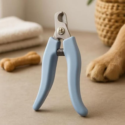 Pet Nail Clipper Blue 13.3x4 cm – Dog & Cat Nail Trimmer with Safety Lock, Non-Slip Handle, Stainless Steel Blades