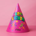 120 Pieces Pink Birthday Party Cone Hats Medium Pack of 6 - Paper Cone Party Hats for Kids & Adults (Disposable Party Accessories)
