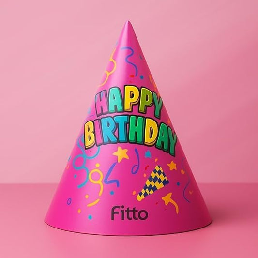 Pink Birthday Party Cone Hats Medium Pack of 6 - Paper Cone Party Hats for Kids & Adults, Disposable Party Accessories