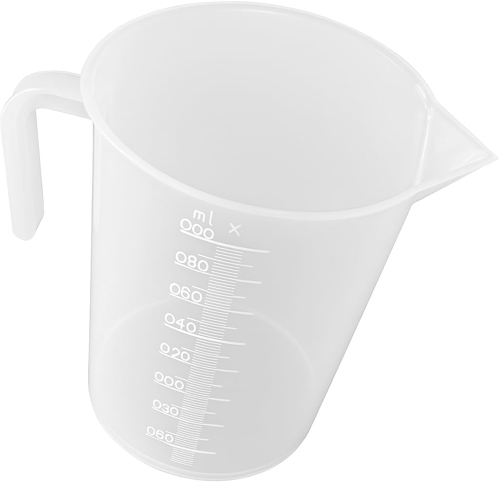 Plastic Measuring Cup, 1 Liter Capacity, Durable, Easy-Pour Spout, Clear with Measurement Markings