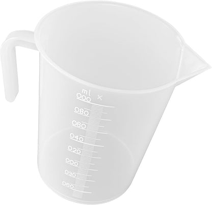 Plastic Measuring Cup, 1 Liter Capacity, Durable, Easy-Pour Spout, Clear with Measurement Markings