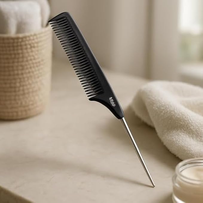 120 Pieces Stainless Steel Rat Tail Combs (19cm Black - Metal Tail Comb for Hair Sectioning – Styling – Teasing – Fine Teeth Salon Comb)