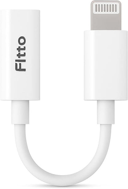 Lightning to 3.5mm Adapter for iPhone - Audio Aux Jack Dongle, White