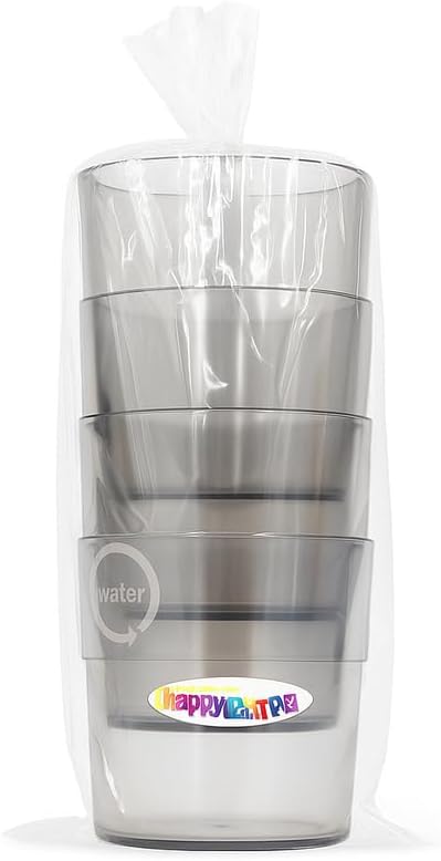 Plastic Cup Set of 4, Reusable Drinking Cups for Home, Office, Outdoor, BPA-Free, 350ml