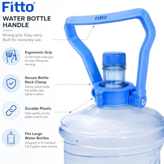 120 Pieces Water Bottle Handles (Ergonomic Carry Handle for 3 & 5 Gallon Water Bottles – Durable Neck Clamp Lifter for Easy Carrying)