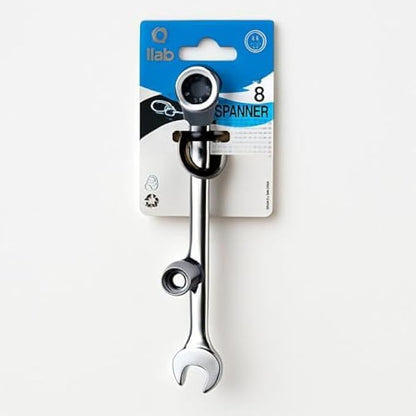 8mm Dual-Head Ratchet Wrench Fixed Spanner, Reversible Ratcheting Double-Ended 8 mm Hand Tool