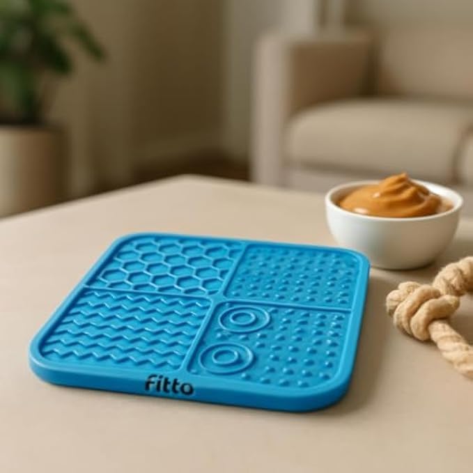 96 Pieces Pet Lick Mat Squares (20x20cm Blue - Silicone Licking Pad for Dogs & Cats – Slow Feeder Calming Treat Mat – Non-Slip)