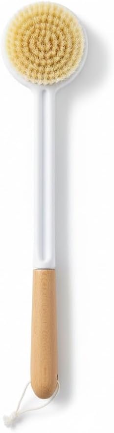 120 Pieces Bath Body Brushes with Long Handle - Natural Bristles (Back SPA Clean – Exfoliating & Massaging Bath Brush for Skin Care – Shower – and Relaxation – Gentle and Durable)