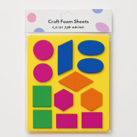 Craft Foam Sheets & Shapes Pack - Assorted Colored EVA Foam for Kids DIY, School Projects, Scrapbooking, Foam Crafts