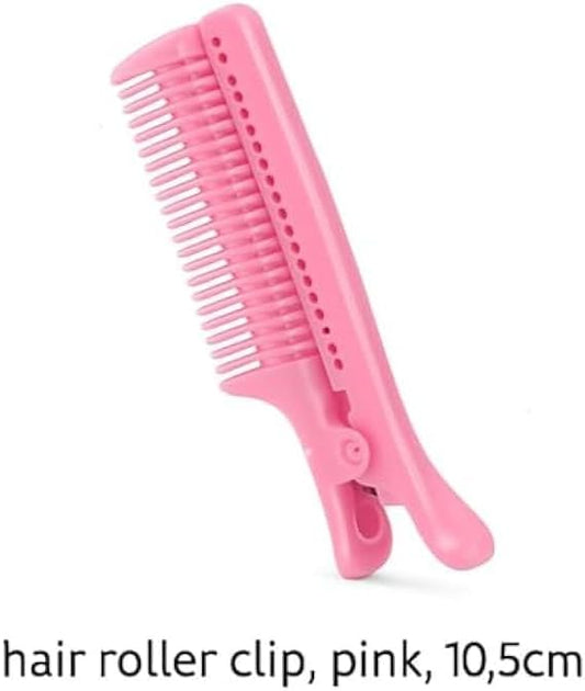 Hair Roller Clip 10.5cm Pink - Self-Grip No-Heat Hair Curler Roller Clip for Styling & Volume, Velcro Hair Sectioning Clip