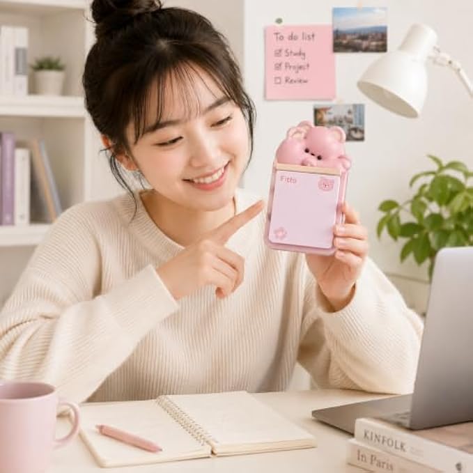 144 Pieces Magnetic Sticky Note Holders with Memo Pad (Compact Pink Note Dispenser for Refrigerator – Locker – Office Desk and Home)