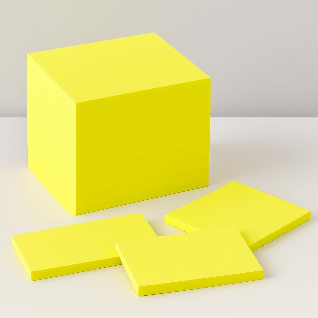 96 Pieces Sticky Notes (12 Pack – 4x3 Inches – Self-Stick Notes in Assorted Colors – Repositionable Sticky Notes for Office – Home – School – and Classroom – 12 Pads of 100 Sheets Each)