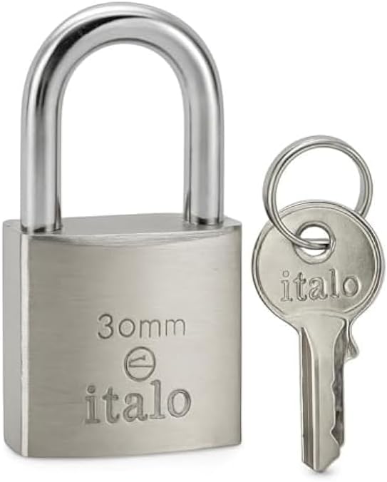 30mm Brass Padlock with 2 Keys - Security Padlock Hardened Steel Shackle for Door Gate Locker Cabinet Luggage
