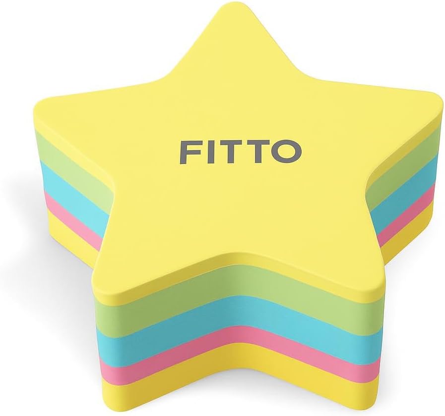 240 Pieces 100 Sheets Star Shaped Sticky Notes Assorted Colors for Office & School