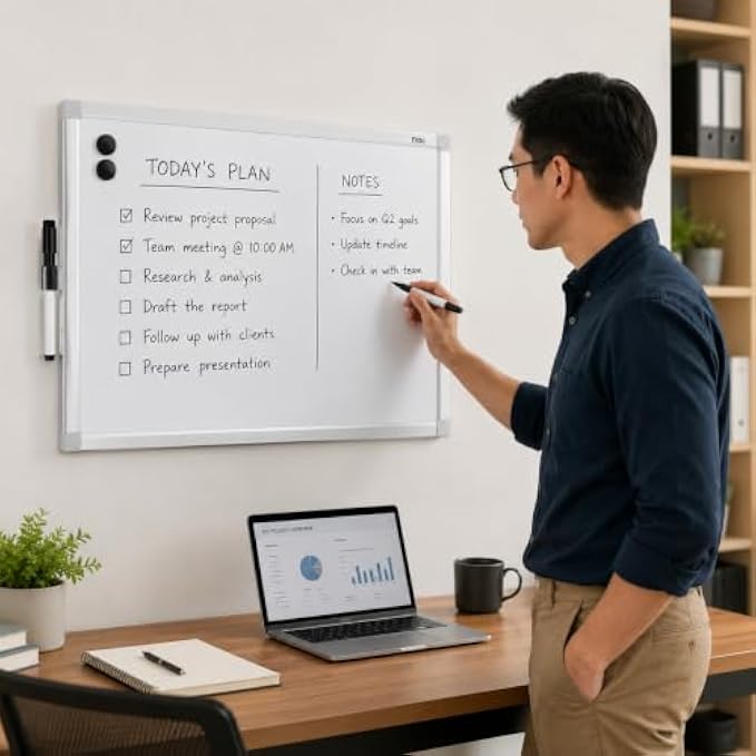 96 Pieces Magnetic Whiteboards (30 x 20 cm Reusable Dry-Erase Board with Marker and 2 Magnets for Home – School and Office)