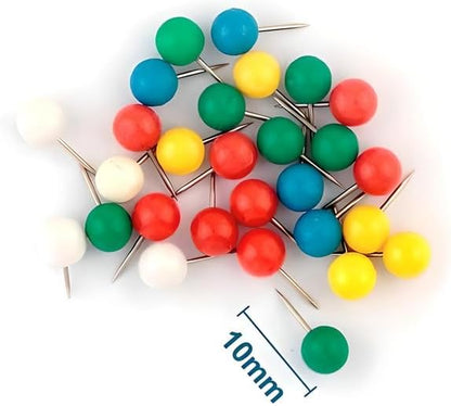 30 Pieces Steel Thumb Pins Assorted Colors, Hardware, Industrial, Fastening