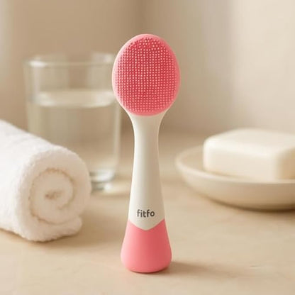 Face Cleansing Brush Pink - Facial Cleansing Brush Gentle Face Brush for Deep Cleansing & Exfoliation