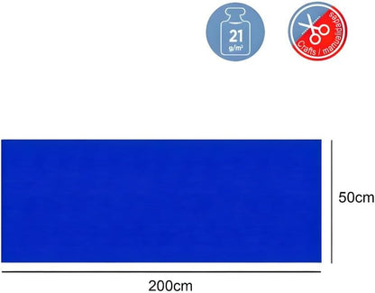Crepe Paper Roll 200cm x 50cm Royal Blue for Crafts and Decorations