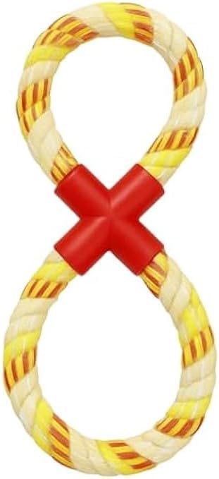 Yellow Dog Rope Toy 38x14.3cm - Tug & Chew Toy for Dogs and Puppies, Interactive Pull Toy for Tug-of-War, Dental Cleaning & Fetch