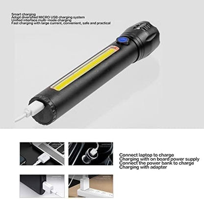 USB Rechargable Power Style LED Flashlight 2000 Lumens Telescopic Zooming Waterproof Torch