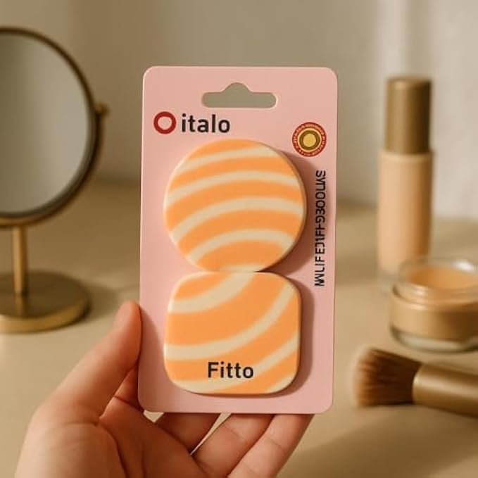 Orange Makeup Sponges Pack of 2 - Soft Makeup Blender Sponges for Foundation Concealer Cream Powder, Latex-Free Egg Shape