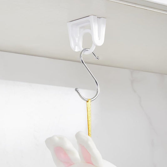 Wall-Mounted Curtain Rod Brackets – White – ABS Material – Pack of 4