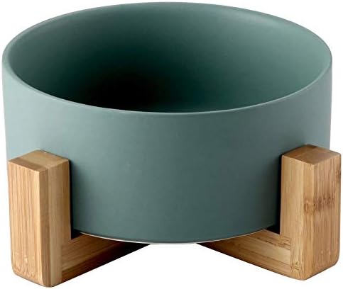 96 Pieces Cat & Dog Ceramic Feeding Bowls with Bamboo Stand (850ml – Assorted Colors)