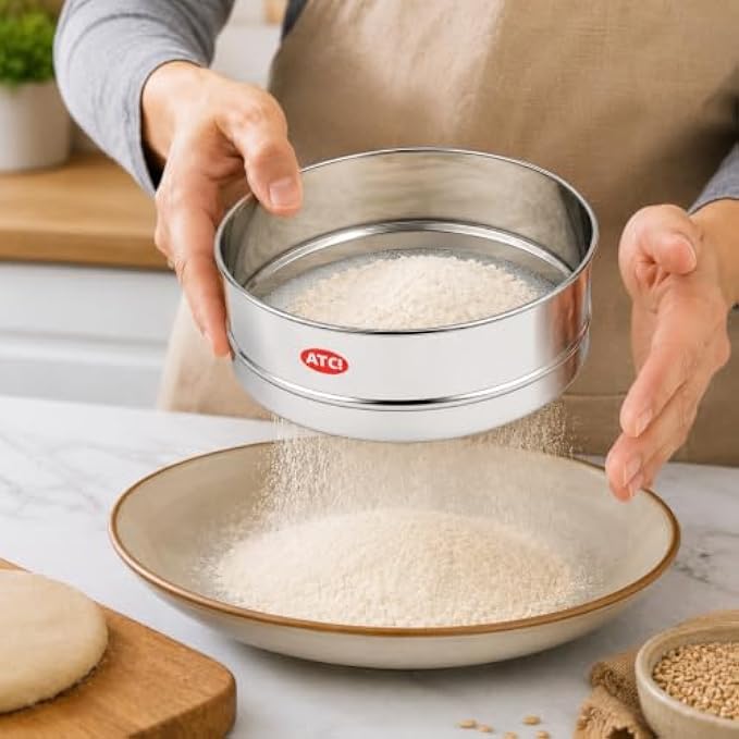 72 Pieces Stainless Steel Atta Strainers (Fine Mesh Flour Sieve for Wheat Flour – Powdered Sugar and Spices – Rust-Resistant – Silver)