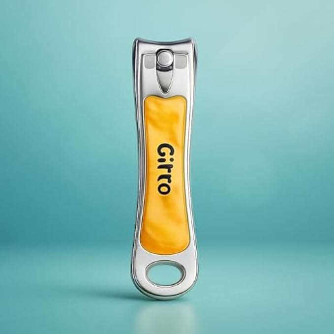 Nail Clipper 6.15x1.25 cm Orange - Compact Stainless Steel Fingernail & Toenail Trimmer