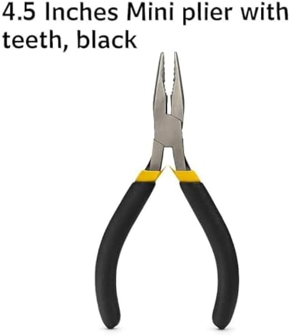 96 Pieces 4.5 Inch Mini Pliers with Serrated Teeth (Black – Mini Hand Pliers for Electronics – Jewelry – Crafts – DIY)