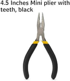 96 Pieces 4.5 Inch Mini Pliers with Serrated Teeth (Black – Mini Hand Pliers for Electronics – Jewelry – Crafts – DIY)