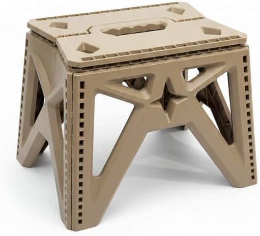 Folding Step Stool for Children & Adults - Lightweight, Multifunctional Plastic Design in Grey, Durable and Portable for Home, Kitchen, and Outdoor Use