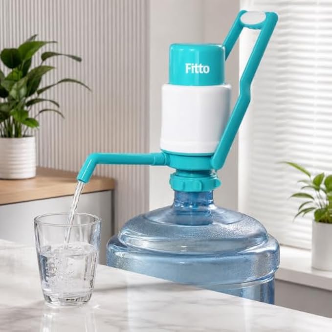 96 Pieces Manual Water Bottle Pumps with Carry Handle (Detachable Tube Hand Press Dispenser for 2 – 3 – 4 and 5 Gallon Bottles)