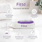 144 Pieces Foot Stones with Brush (Dual Sided Pumice Stone Foot Scrubber with Soft Bristles – Hanging Loop – White Purple)