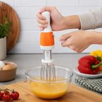 96 Pieces Manual Hand Blenders with Easy Crank Handle (Dual Stainless Steel Beaters – Power-Free Egg Mixer and Kitchen Whisk – Orange and White)