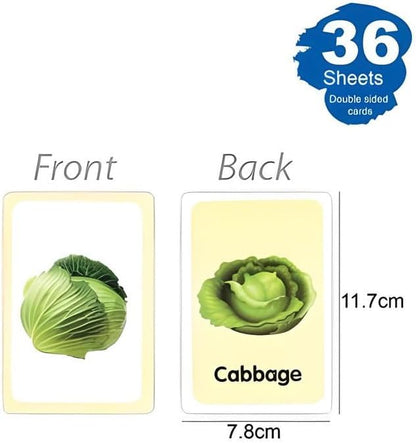 Vegitables Series Flash Cards 36 Sheets 12x7.7cm - Educational Learning Cards