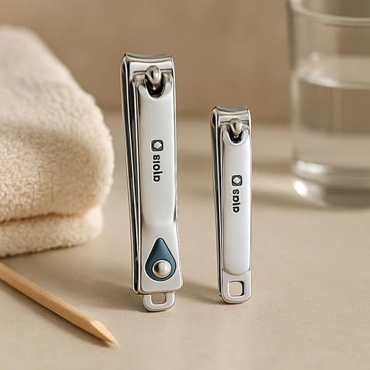 Nail Clipper Set 8x1.4cm & 7x1.1cm – Nail Clippers for Fingernails & Toenails, Compact Travel Nail Trimmers, Precision Pocket Nail Cutter