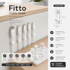 240 Pieces Self-Adhesive Cable Hooks (6-Piece Cord Organizer Clip Set – For Desk – Wall – Home – Office – Bedside and Kitchen – White)