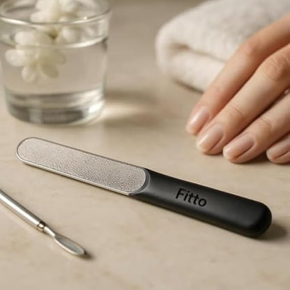 Black Nail File - Portable Emery Board Nail Filer for Fingernails & Toenails, Double-Sided Grit Manicure Pedicure