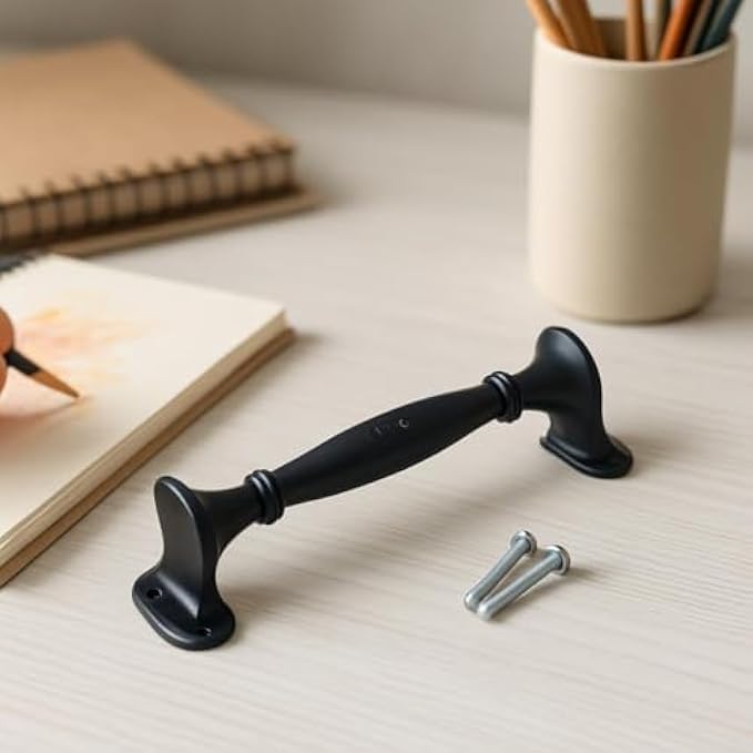 Door Handle 145x128mm Lever for Interior Doors - Universal Replacement Handle for Home & Office, Left/Right Compatible