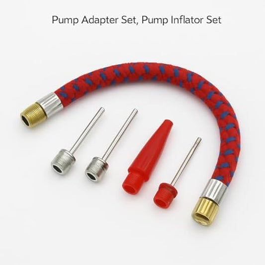 Pump Adapter Set - Inflator Nozzles for Bicycle & Ball Pumps, Presta to Schrader Adapter, Needle & Tapered Nozzles for Air Mattress & Inflatable Toys